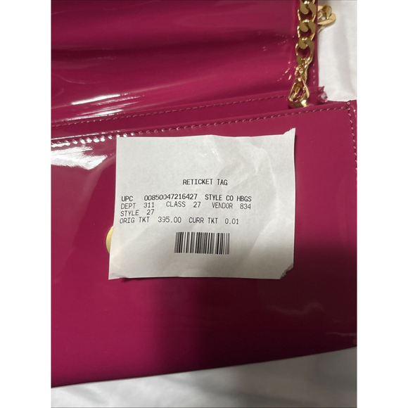 Liselle Kiss Allie Convertible Leather Clutch Hand Bag Size One Bright Pink - Picture 2 of 5